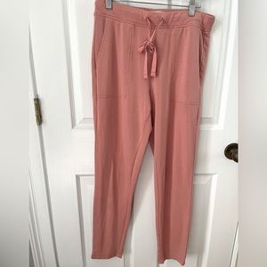 Lou & Grey for Loft joggers in salmon/pink